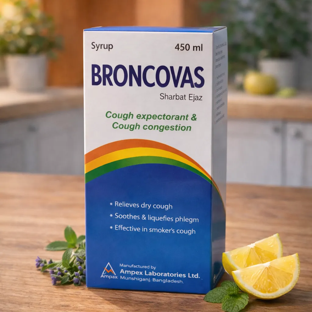 Broncovas Syrup - ব্রনকোবাস সিরাপ 2 - Leaf Life BD